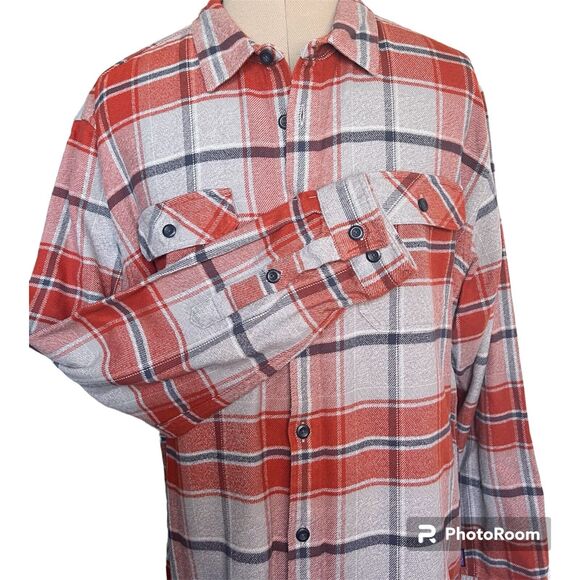 Patagonia Organic Cotton Plaid Soft Flannel Button Up Shirt Men XL Pumpkin - Picture 3 of 16